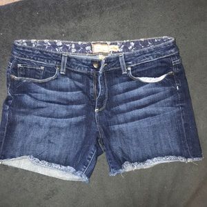 Paige Denim jimmy jimmy distressed midi shorts